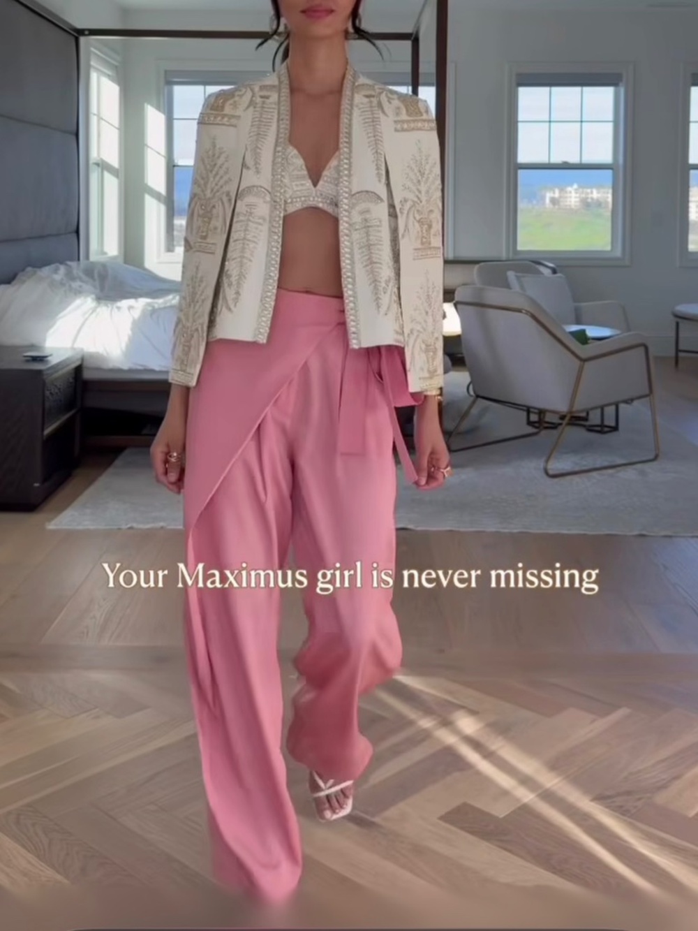 COS Fluid Pink Wrap Pants